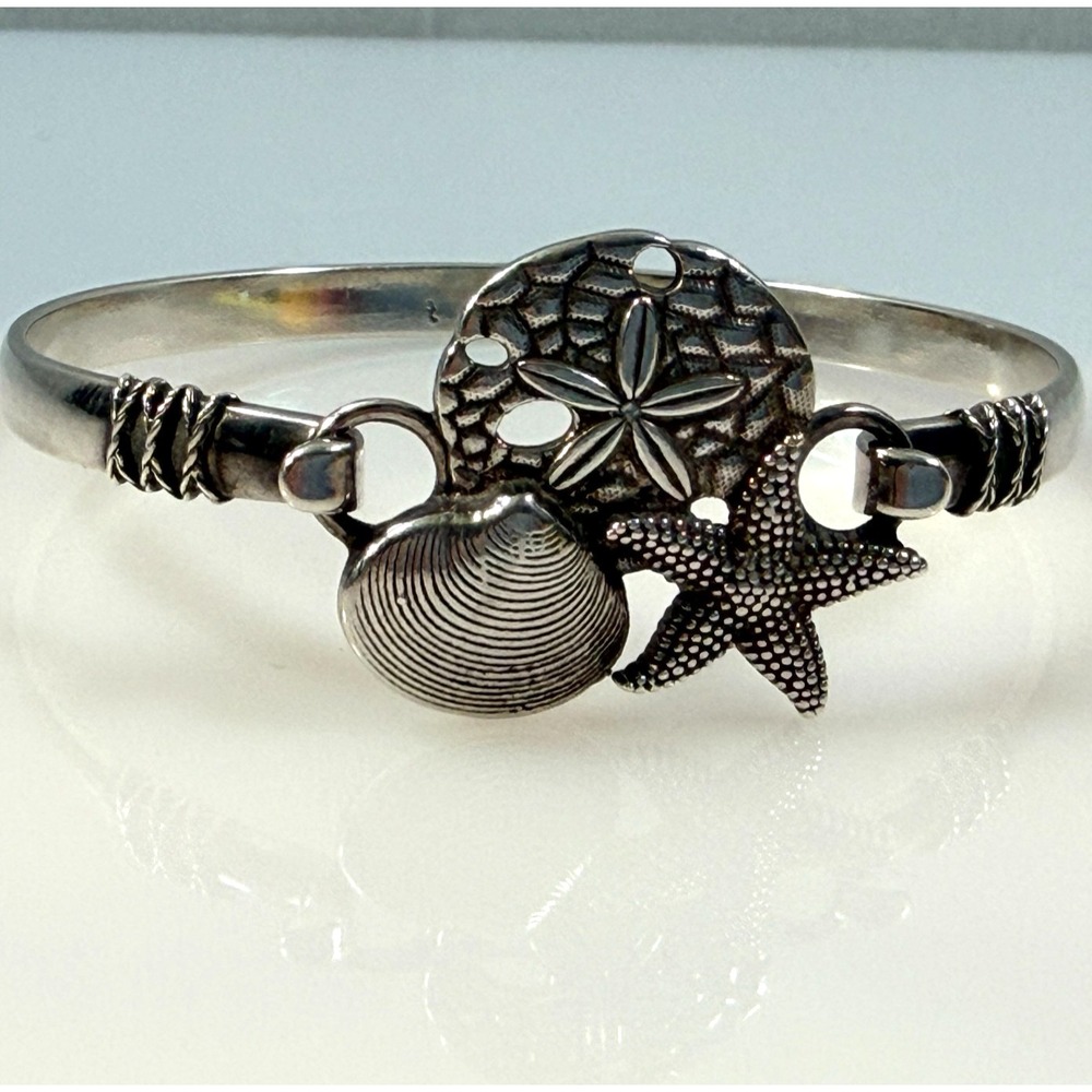 Chesapeake Jewelers Sterling Silver Destination Bracelet Beach Charm 6.5" 15g
